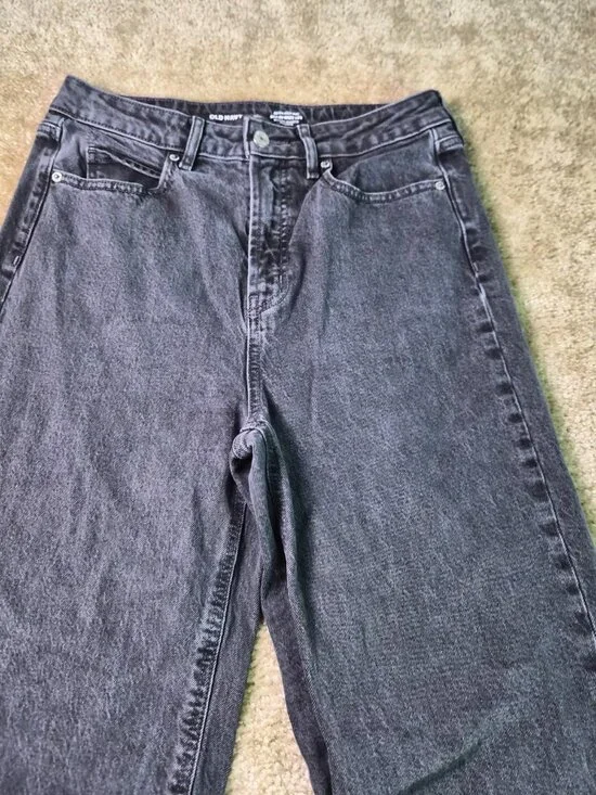 Old Navy Sky-Hi Wide Leg Jeans Womens Size 6 Tall Extra High Rise Gray F879 - Picture 2 of 11
